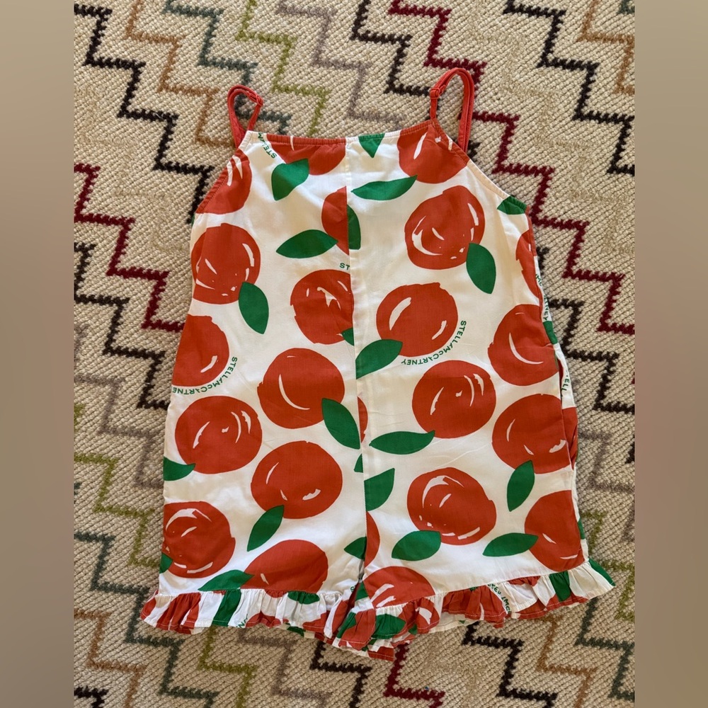 Stella McCartney Kids White Orange and Green Fruit Print Romper